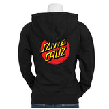 Santa Cruz Classic Dot Hooded Zip Juniors Sweatshirt Black