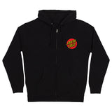 Santa Cruz Classic Dot Mens Zip-up Hoodie, Black
