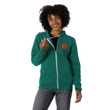 Classic Dot Women's Zip Up Hoodie, Alpine Green
