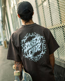 Razor Dot Center Short Sleeve Heavyweight Men's T-Shirt, Black