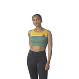 Santa Cruz Classic Dot Colorblock Crop Fitted Tank Womens T-Shirt, Gold/Sage