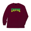 Creature Logo Regular L/S T-Shirt, Burgundy