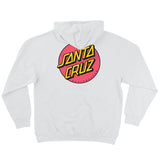 Santa Cruz Other Dot Men's Pullover Hoodie Sweatshirt, White w/Pink