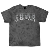 Creature Logo Outline Regular S/S Mens T-Shirt, Black Crystal Wash