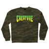 Creature Logo Crew Neck Mens Sweatshirt, Forest Camo