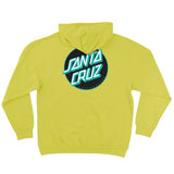 Santa Cruz Other Dot P/O Hooded Pullover Hooded Mens Sweatshirt, Safety Yellow w/Black/Teal