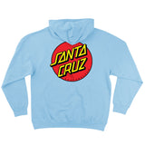 Santa Cruz Classic Dot P/O Mens Hooded Pullover Sweatshirt, Blue Aqua
