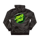 Santa Cruz Classic Dot Hooded Youth Windbreaker Jacket Black/Black