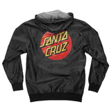Santa Cruz Dot Hooded Windbreaker Jacket Black